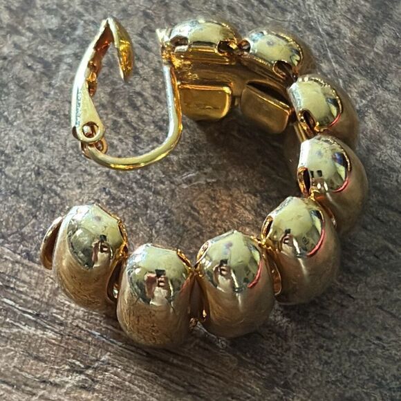 New old stock sleek gold tone AVON collar necklace & earrings 2001 - Picture 5 of 10